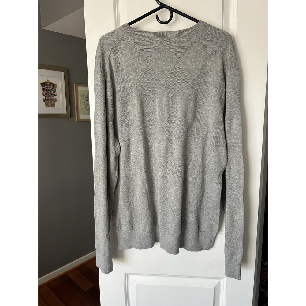Banana Republic NWT Men's V-Neck Gray Cotton Pullover Sweater Size XL - Picture 2 of 6